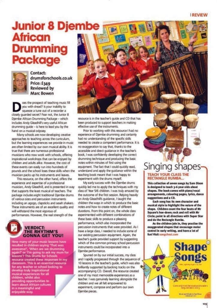 Teach Primary Review Junior 8 Djembe African Drumming Package